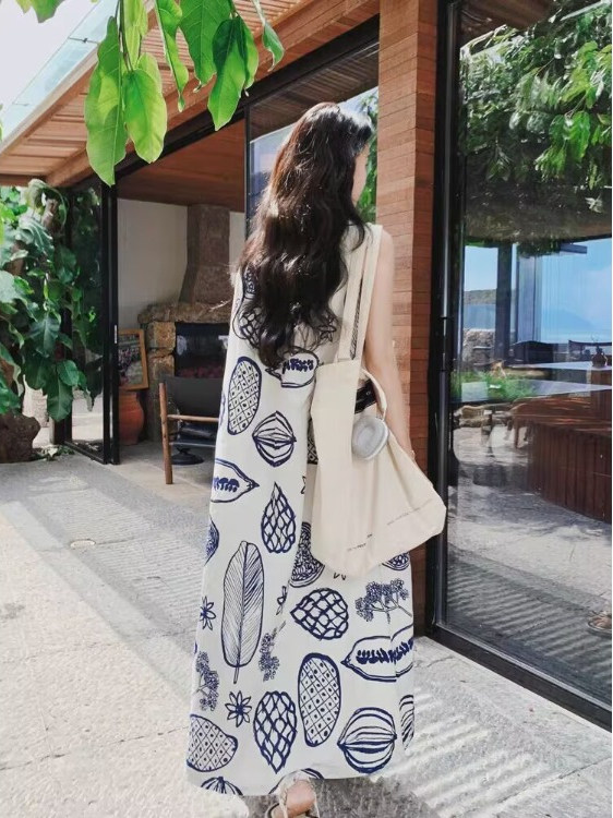 Summer Clothing Tagline - فستان صيفي فضفاض بقصة A-Line بدون