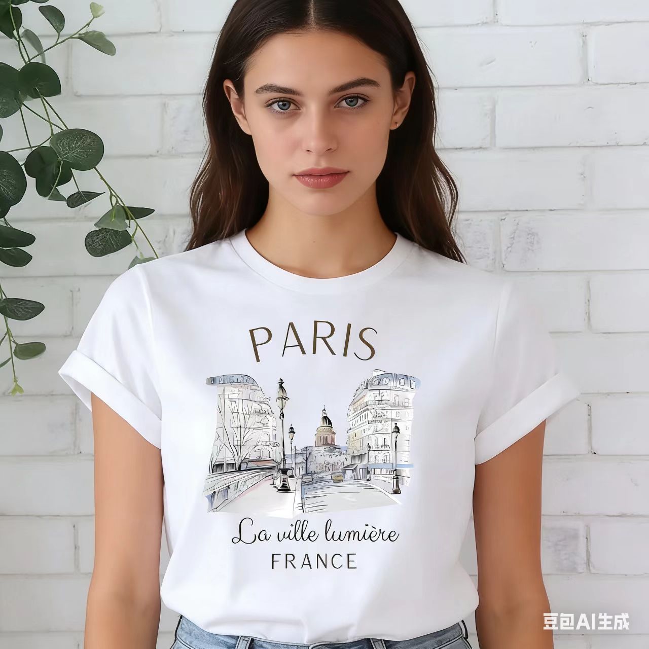 Summer Clothing In Paris - تي شيرت نسائي أبيض مطبوع عليه
