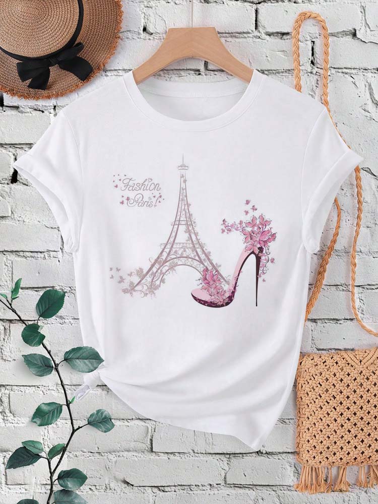 Summer Clothing In Paris - أزياء باريس برج ايفل طباعة المرأة