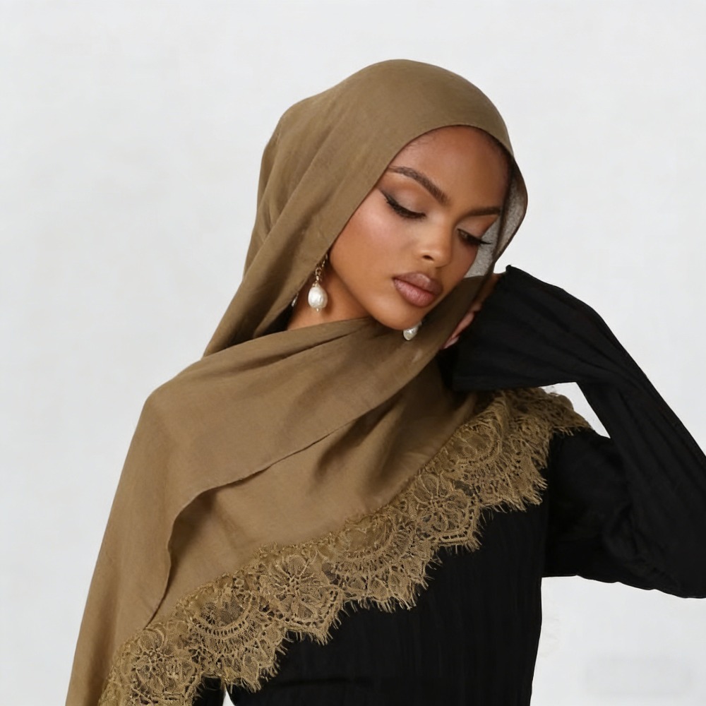 Summer Clothing Hijab - حجاب جديد من القطن والرايون مع