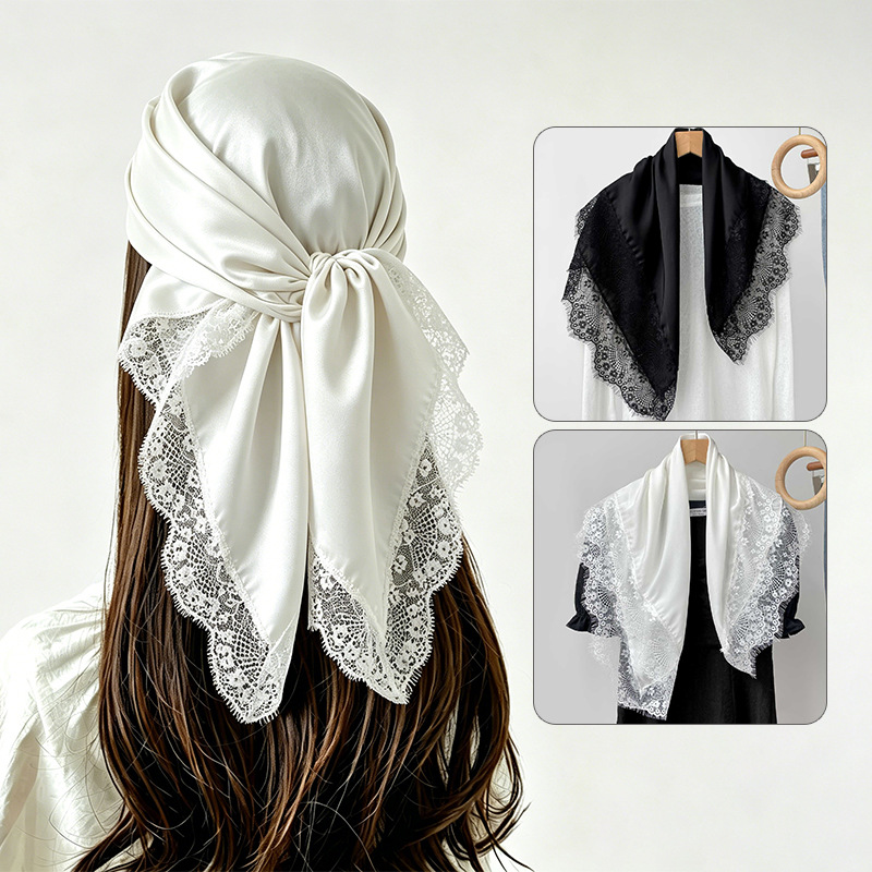 Summer Clothing Hijab - وشاح مربع 70x70 سم نسائي، حجاب
