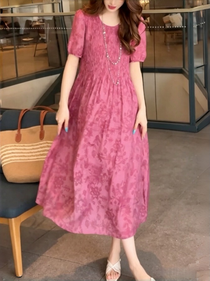 Summer Clothing Tagline - فستان أنيق بقصة A-Line مع تطريز