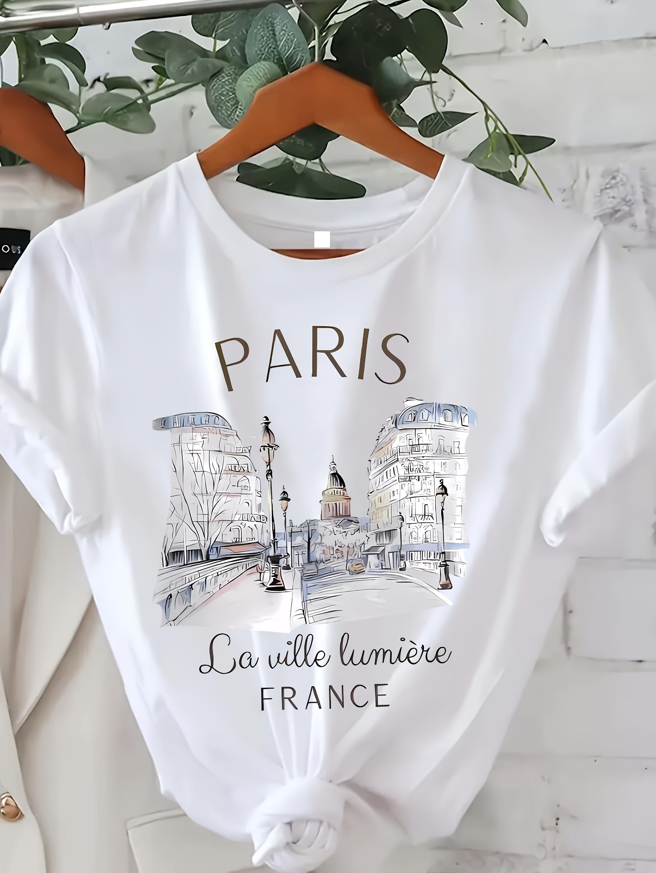 تي شيرت نسائي مطبوع من باريس ب - مراجعة Summer Clothing In Paris وسعره
