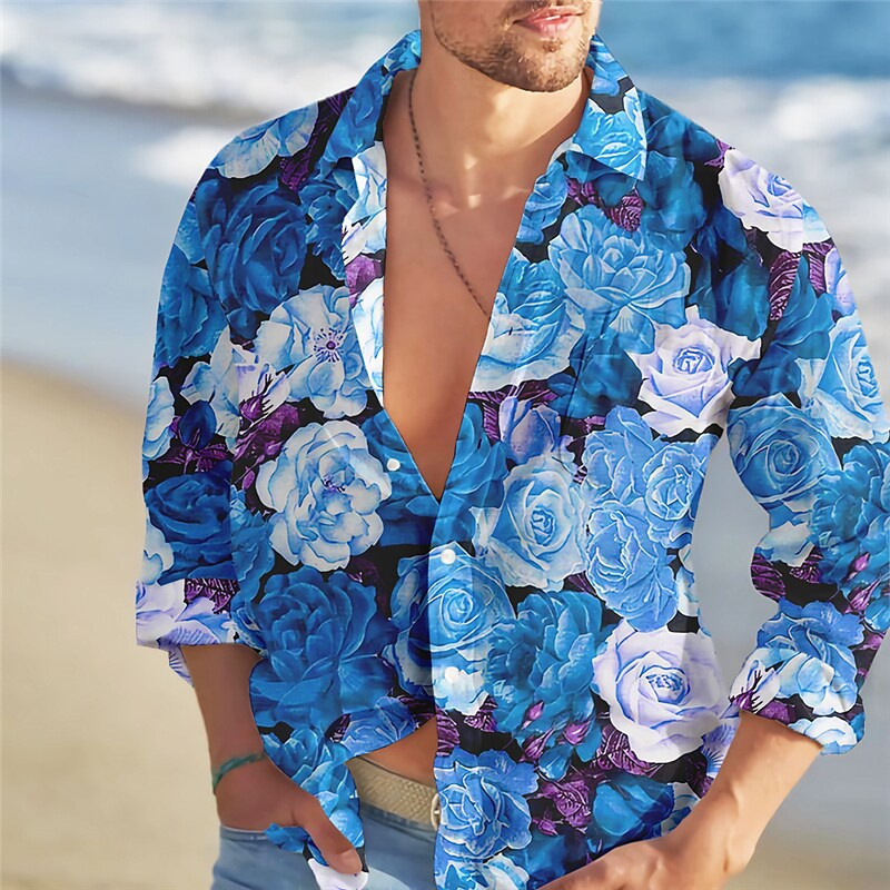 قميص رجالي موضة 2023 نمط ورود  - مراجعة Summer Rose Clothing وسعره