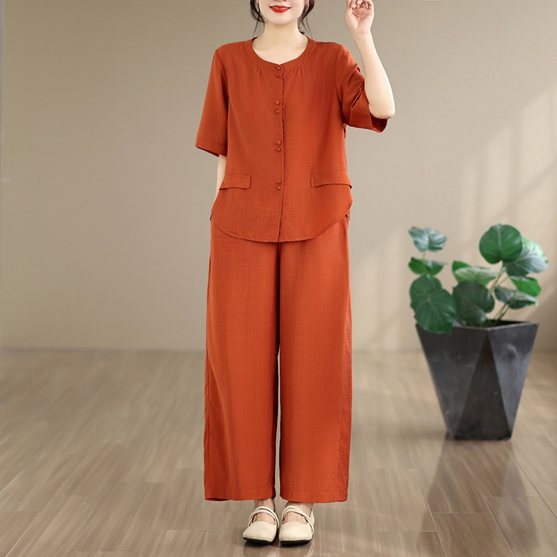 طقم صيفي جديد من قطعتين من الق - مراجعة Summer Clothing For Women Over 60 وسعره
