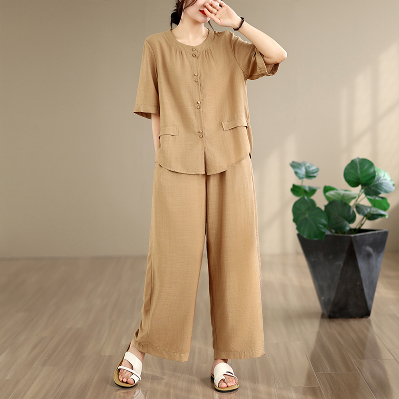 طقم صيفي جديد من قطعتين من الق - مراجعة Summer Clothing For Women Over 60 وسعره