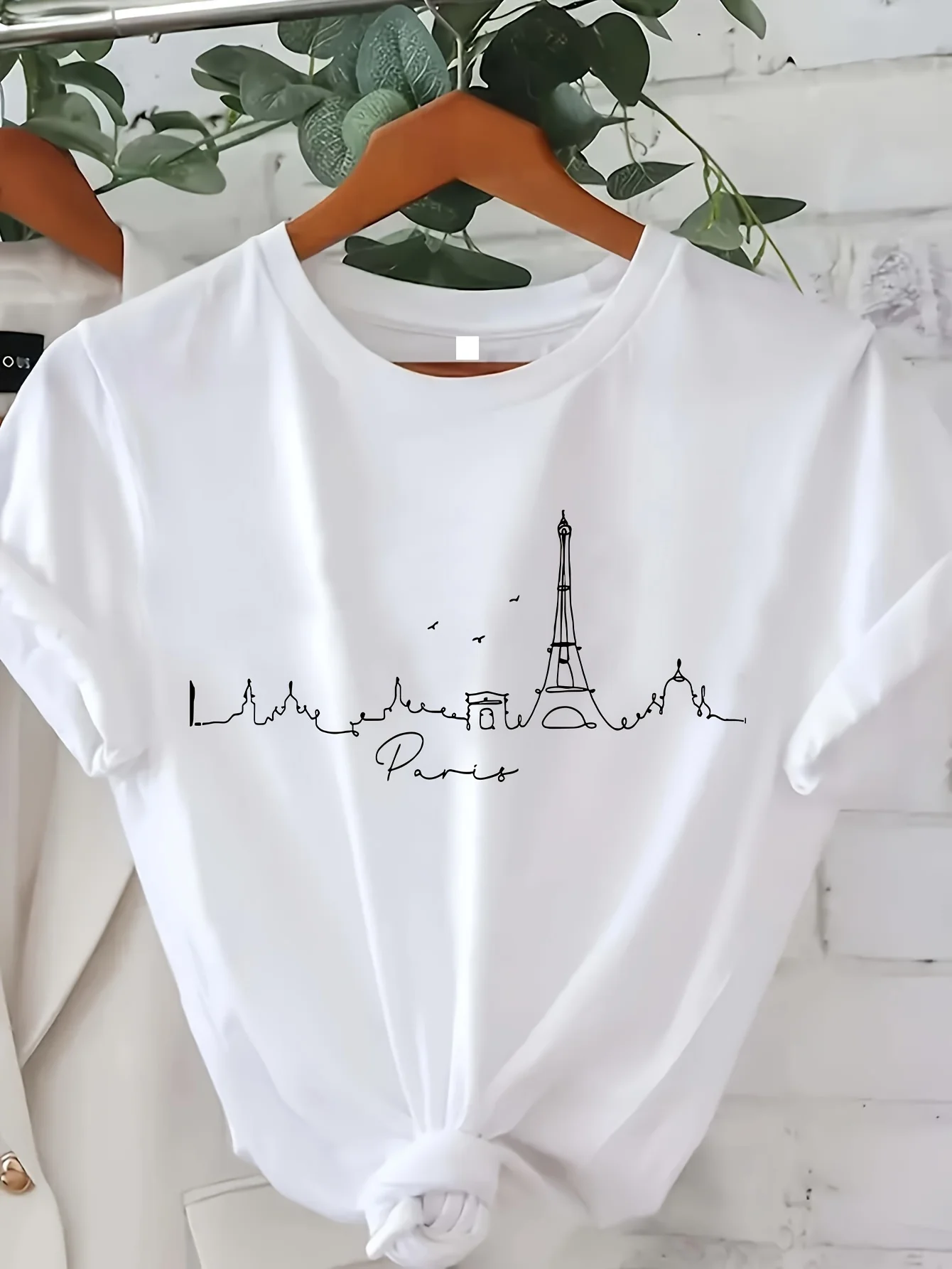 باريس تي شيرت مطبوع كم قصير طا - مراجعة Summer Clothing In Paris وسعره