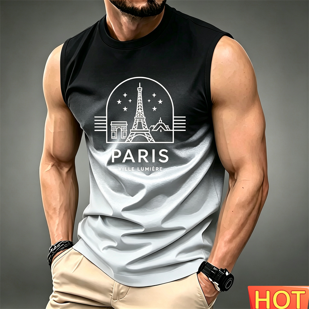 تي شيرت صيفي رجالي بدون أكمام  - مراجعة Summer Clothing In Paris وسعره