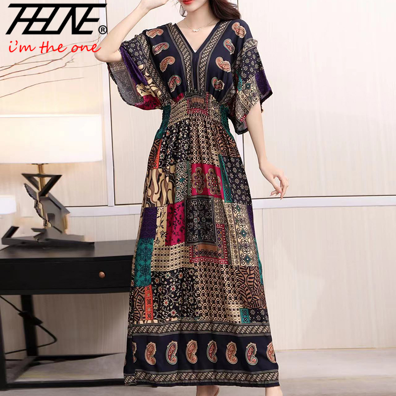 فستان طويل طويل للنساء ، ملابس - مراجعة Indian Summer Vintage Clothing وسعره